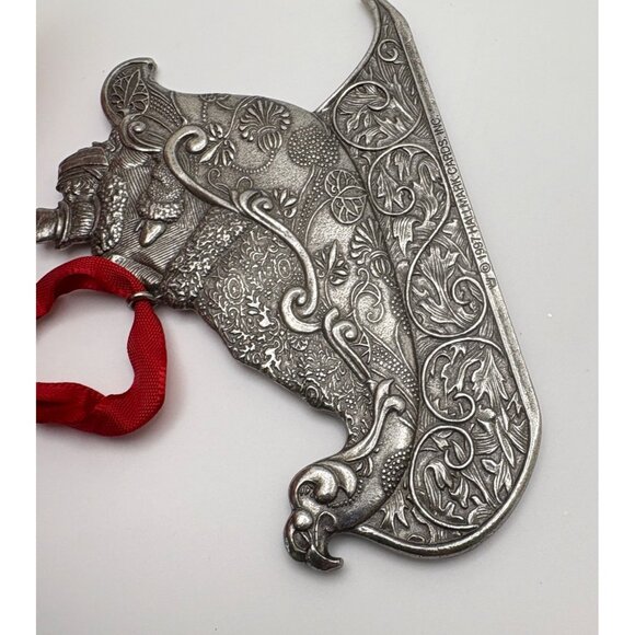 Vintage Hallmark Our Christmas Together Sleigh Ride Ornament Pewter 1997 - Picture 6 of 7